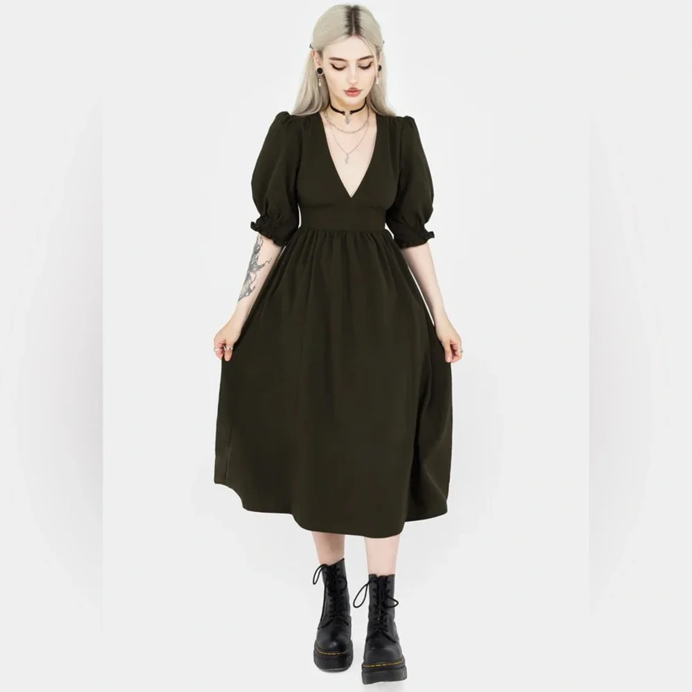 Disturbia Olive Midi Dress - Picture 2 of 12